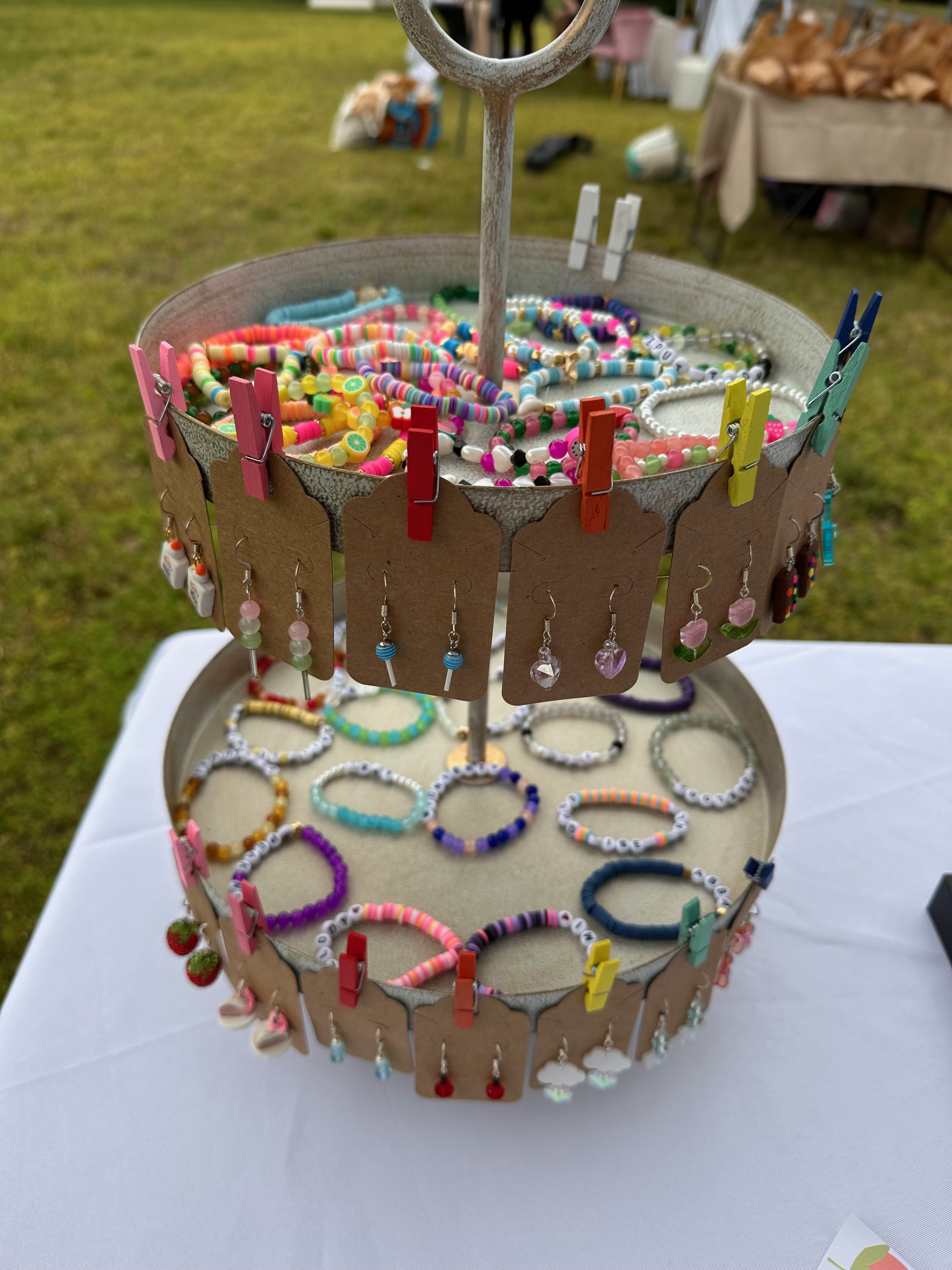 Colorful bracelets on display