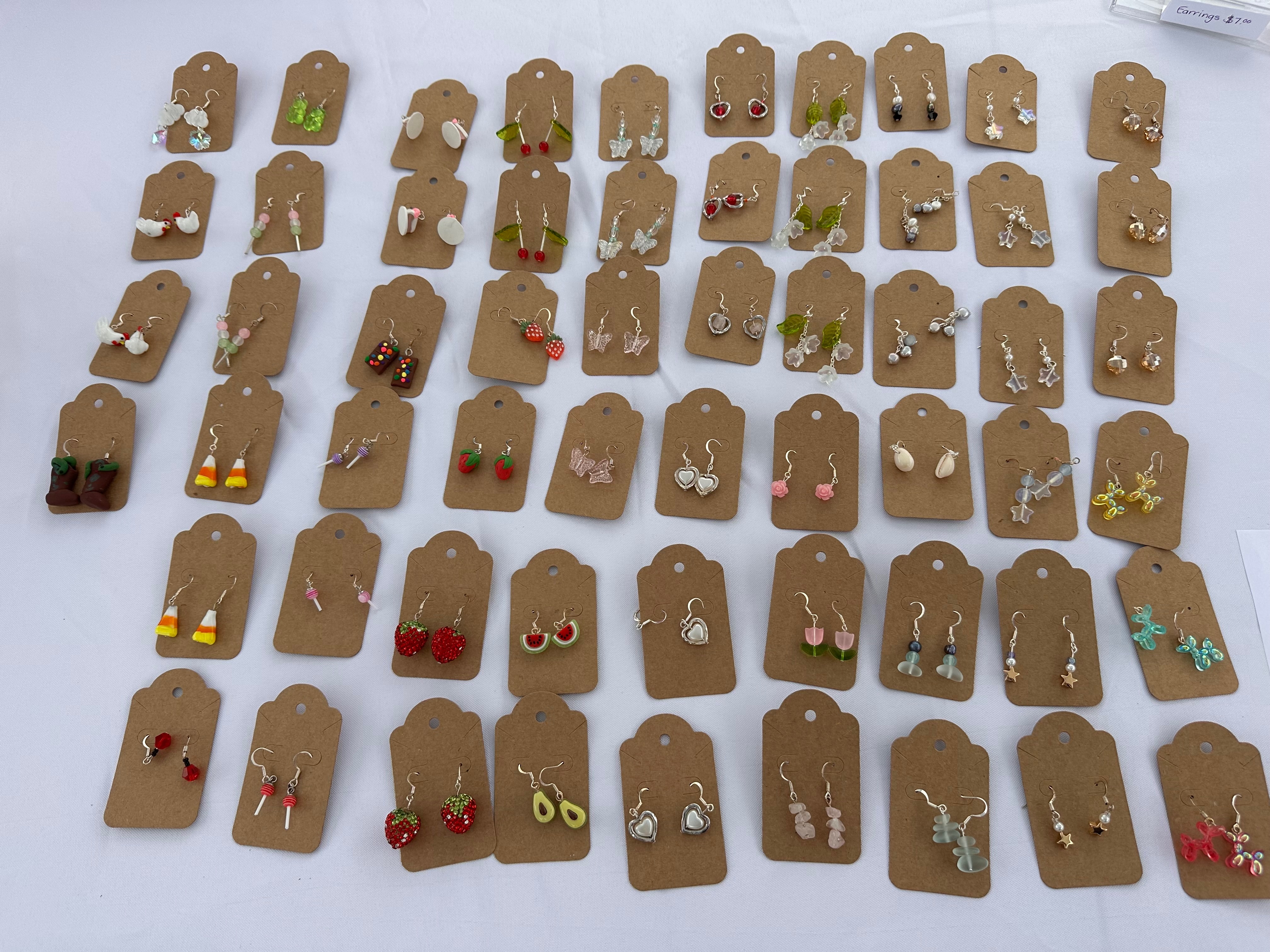 Earring inventory on display