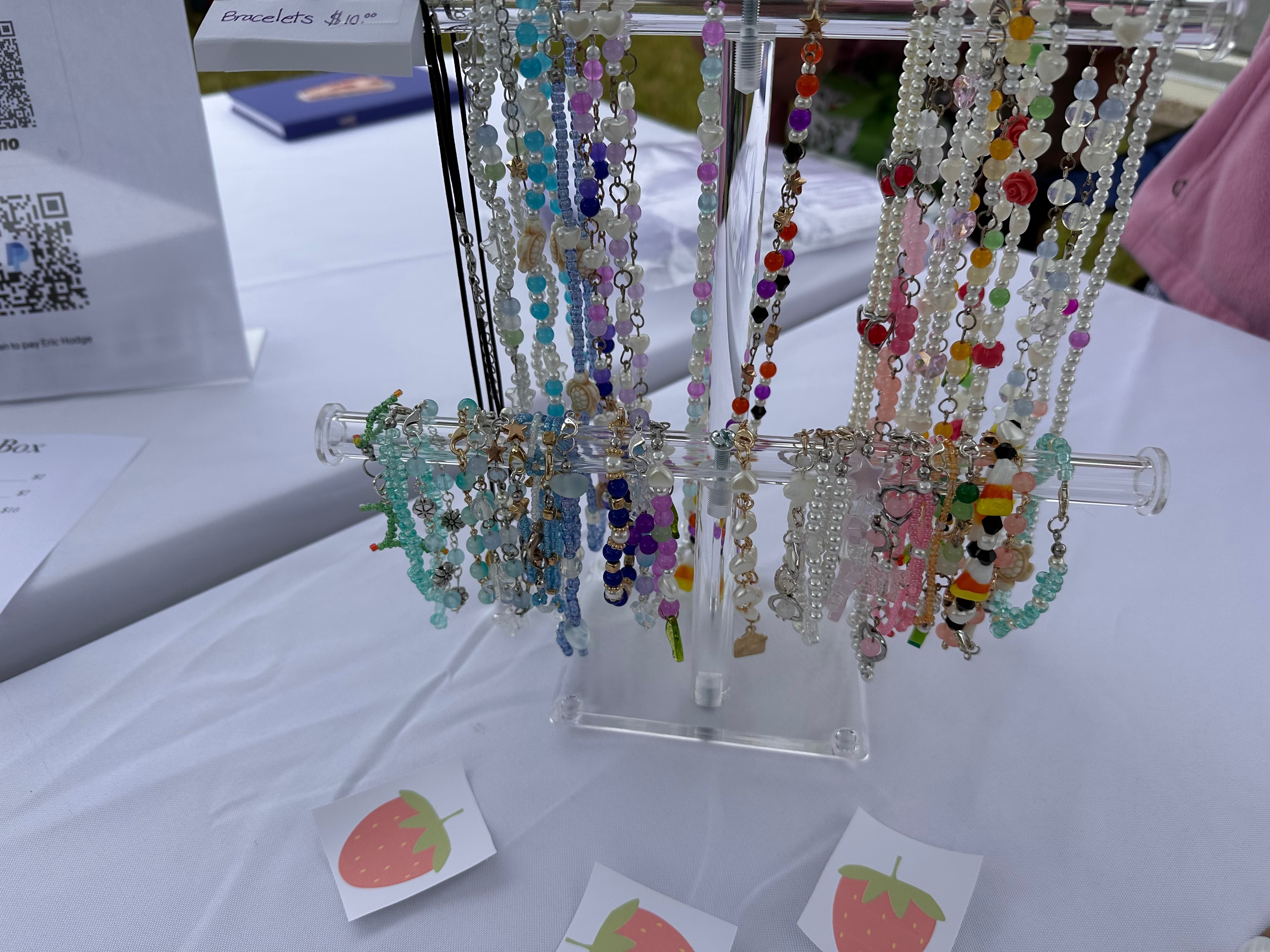 Bracelets and necklaces at the Strawberry Festival